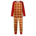 thumbnail image 4 of 2025 Christmas Fashion Pajama Set Checkered Print Long Sleeve Crew Neck Top & Double Pocket Pants Cozy Soft Loungewear Warm Sleepwear Casual Homewear Fall Winter Comfortable Outfit, 4 of 5