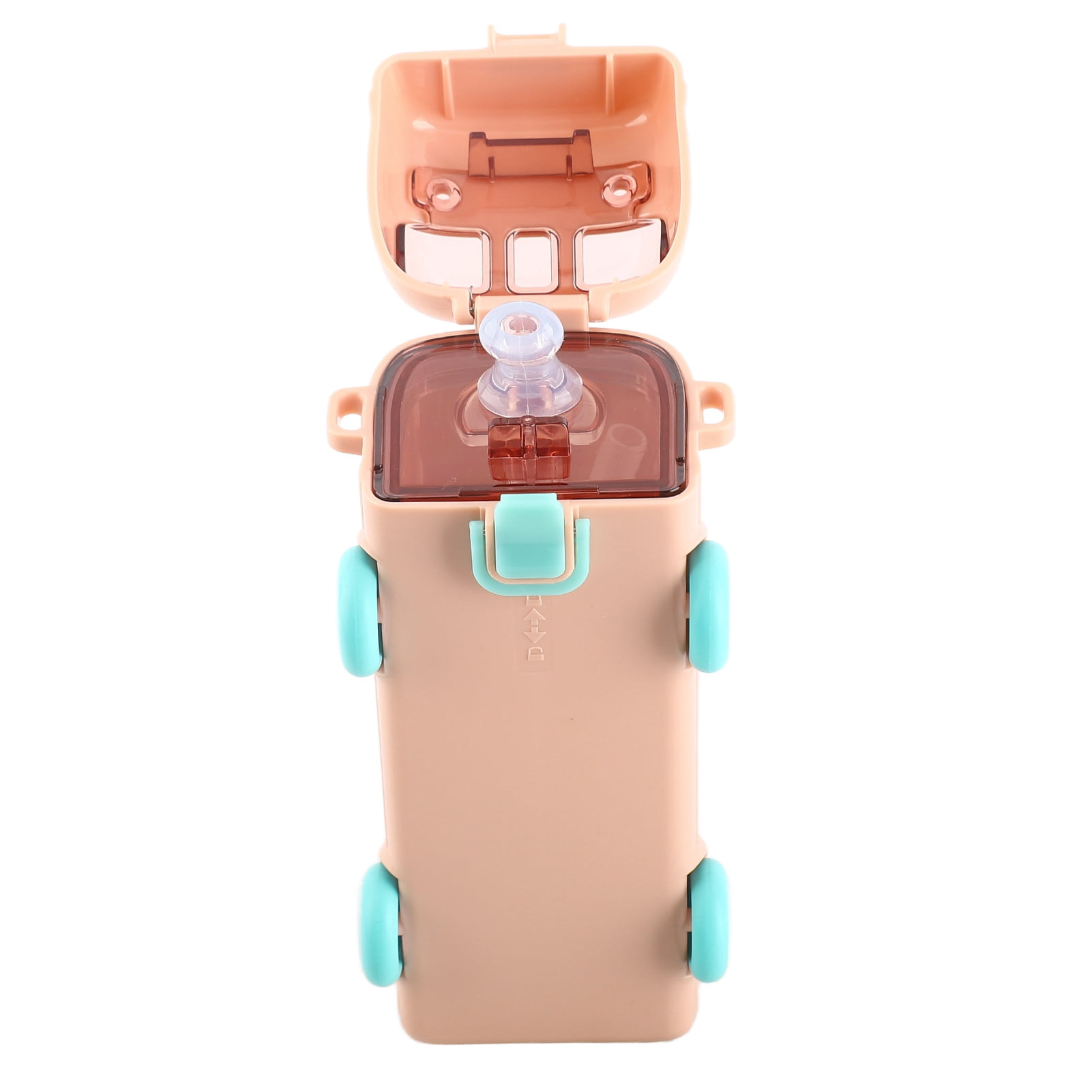 Rupoun Bus Shape Water Bottle with Straw Cute School Bus Portable Leak Proof Tritan Water Cup For Toddler Travel Pink 16.9 oz / 500ml