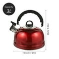 thumbnail image 2 of PTOOTP Red Whistling Kettle Stainless Steel for Home Kitchen, 2 of 8