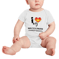 thumbnail image 2 of I Heart My Macedonian Grandparents Macedonia Love Flag Newborn Clothes Outfits (White, 0-3 Months), 2 of 5