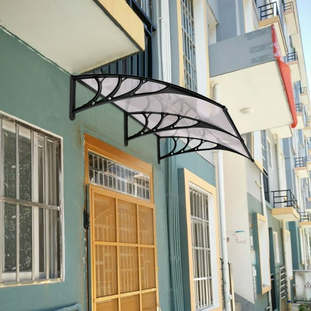 80"x 40 Pouces Auvent de Fenêtre Porte Auvent Polycarbonate Porte d'Entrée