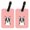 Boston Terrier, variant on Pair Of Checkerboard Pink Boston Terrier Luggage Tags