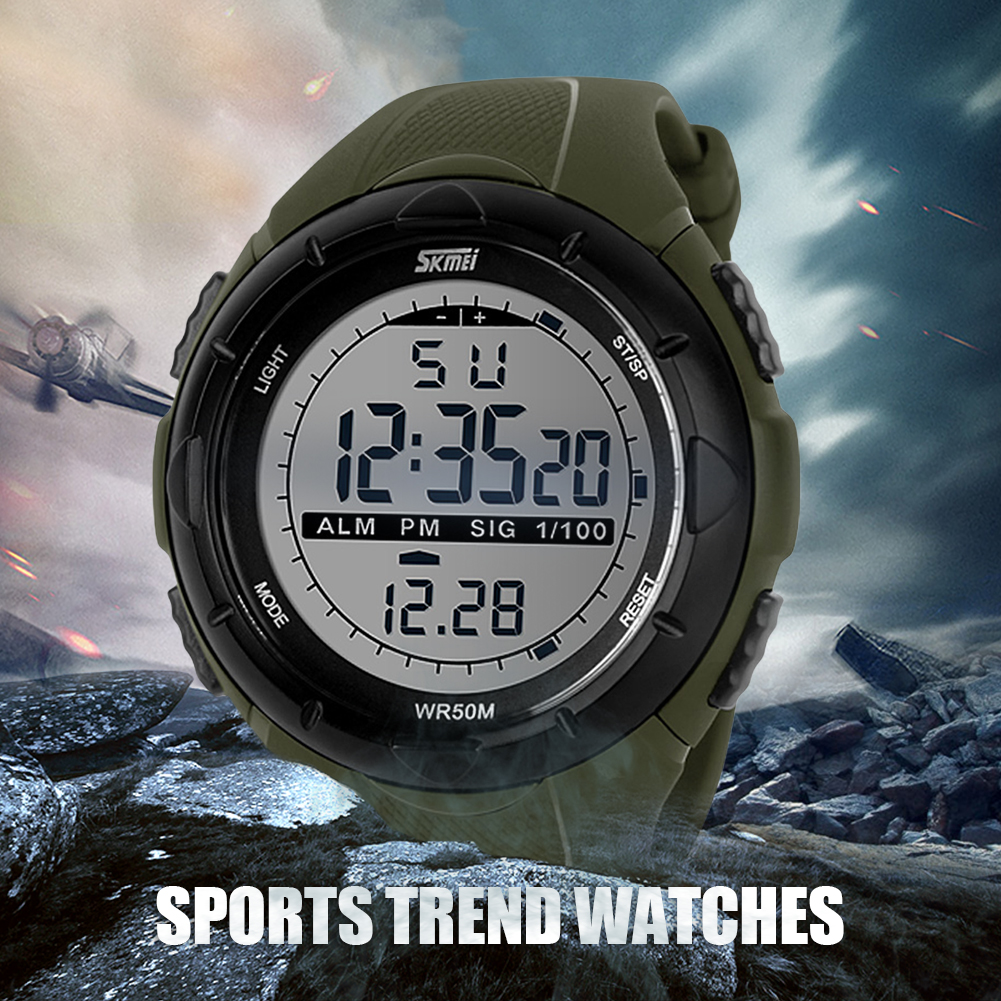 Clairlio 50M Waterproof Alarm Sports Wrist Watch Countdown Timer Men For  Men Student Gift