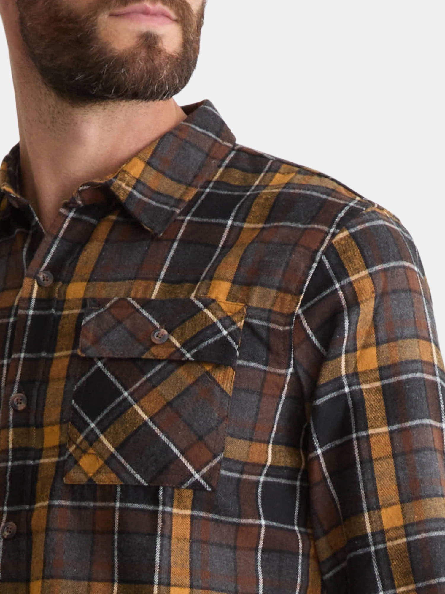 Burnside Men's and Big Men's Modern Fit Plaid Flannel Shirt with Long Sleeves, Sizes S-2XL