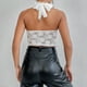 thumbnail image 4 of Camisola moldeadora de cintura con lazo sin espalda informal de encaje para mujer, top de poliéster, 4 of 4