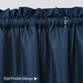 thumbnail image 3 of Tzou Kitchen Tier Curtains for Living Room Waterproof Window Curtains for Bathroom Waffle Weave Texture Navy Blue 30"x24"x2, 3 of 7