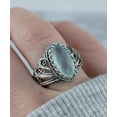 thumbnail image 2 of Filigree Art Aqua Chalcedony Gemstone Angel Design Women Silver Cocktail Ring, 2 of 7
