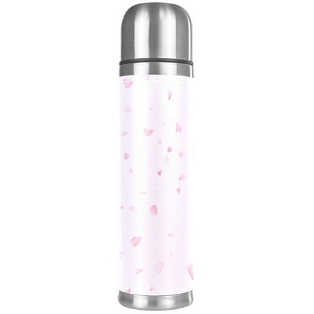 

Pink Cherry Blossom Petals Pattern Premium Insulated Water Bottle - Water Mug with Food-Grade PP Vacuum Insulated Leak-proof BPA-Free
