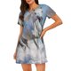 thumbnail image 1 of Fotbe Horses Running Through The Water Bata de Dormir para Mujer con Estampado, Camisón de Algodón de Manga Corta, Ropa de Dormir Casual, 1 of 6