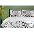 thumbnail image 4 of Ambesonne Urban Duvet Cover Sets, Ink Cityscape Street View, 2-Queen, Grey Black White, 4 of 7