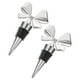 thumbnail image 1 of KDJ Elegant Bow Wine Stoppers Set of 2 - Sturdy Zinc Alloy Bottle Sealers for Holiday Parties, Silver Decorative Table Accessories, Perfect Gift for Wine Lovers, 1 of 9