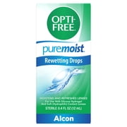 (3 pack) OPTI-FREE Puremoist Contact Lens Rewetting Drops for Soft Lenses, 12 mL