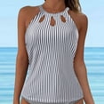 thumbnail image 2 of TOWED22 Women Tankini Top Only High Neck Bathing Suit Top Tummy Control Swimsuit Top Ruched Swim Top Without Bottom(White,XL), 2 of 7