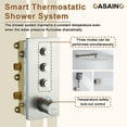 thumbnail image 2 of CASAINC Luxury Thermostatic 3-Spray Patterns 12 in. Flush Wall Mount Rainfall Dual Shower Heads with 6-Jets in Brushed Nickel, 2 of 11