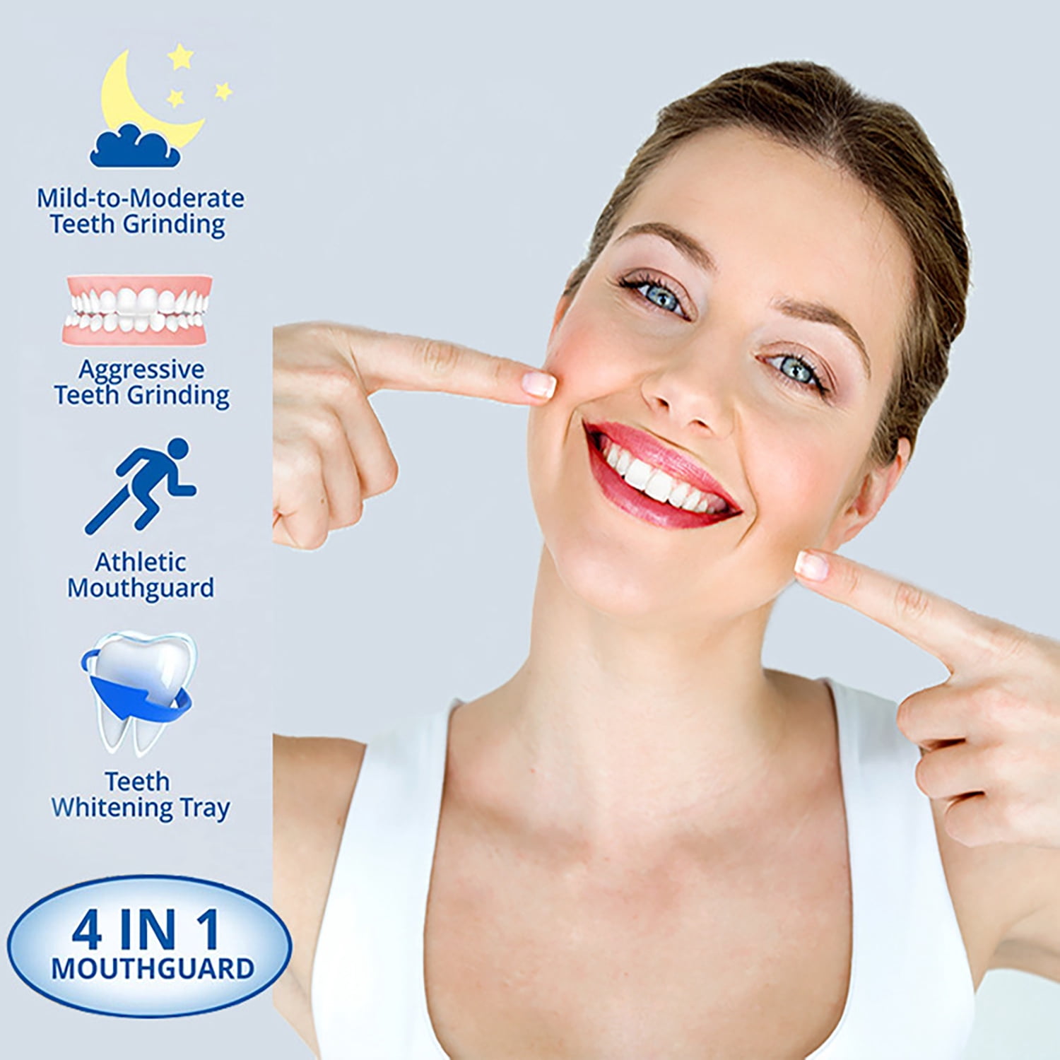 Anti Grinding Night Guard for Teeth Clenching - Reusable EVA Dental Guard, Sleep Aid Mouthguard for Teeth Grinding Protection & Quiet Sleep, Portable & Easy Clean Design