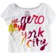 thumbnail image 1 of Camiseta recortada Aeropostale con gráfico de la ciudad de Nueva York para Mujer Blanca Pequeña, 1 of 1