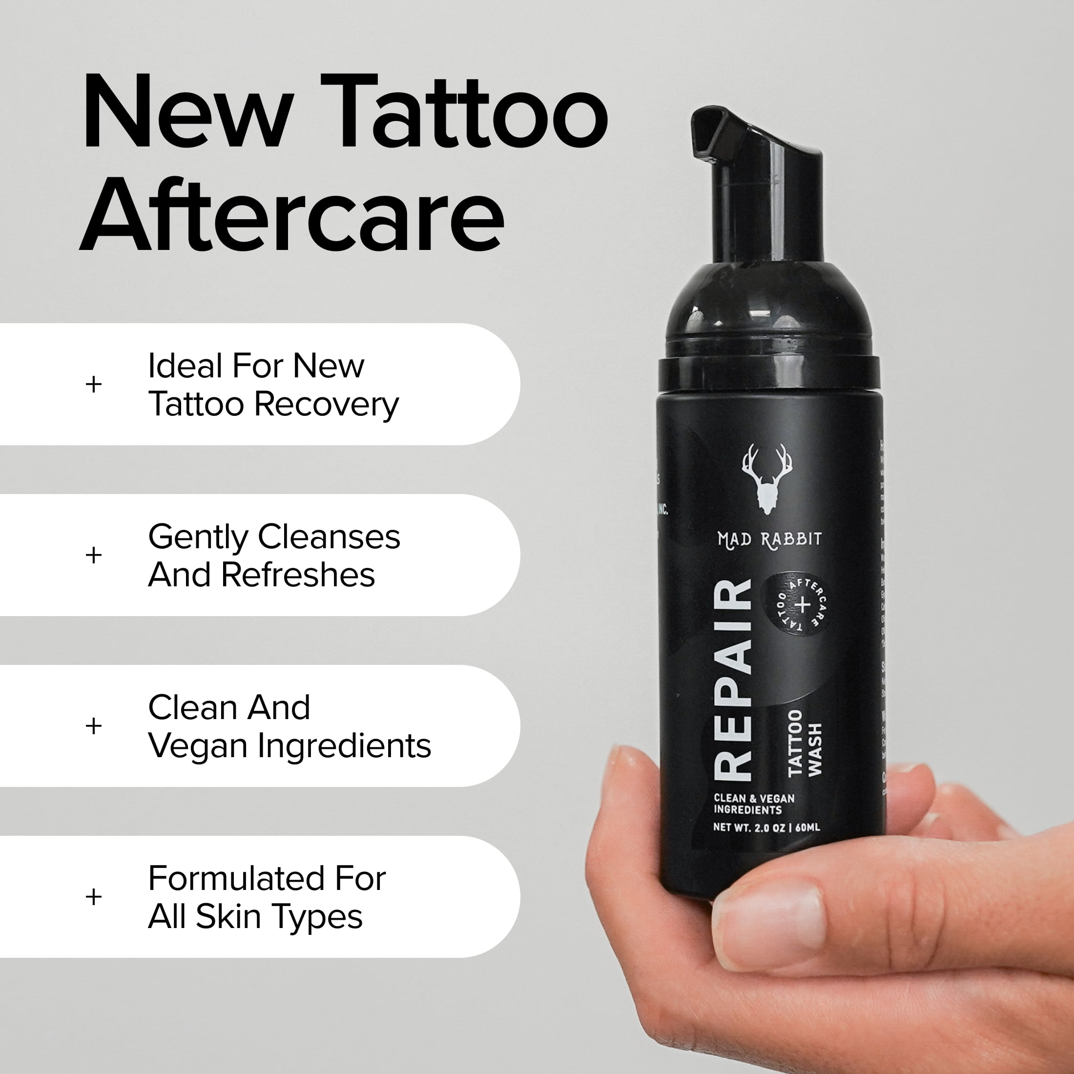 Mad Rabbit Repair Tattoo Body Wash, Tattoo Aftercare, with Clean Ingredients, 2 oz