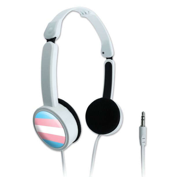 Transgender Trans Pride Flag Original Blue Pink White Novelty Travel Portable On Ear Foldable Headphones Walmart Com