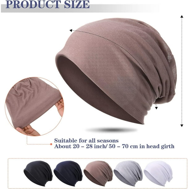 5Pcs Slouchy Beanie for Women Men Summer Beanie Hat