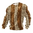 thumbnail image 3 of Ceisia Men's All-Season Casual Regular Fit Crew Neck Sweatshirt African Tribal Zebra Stripe Print Waffle Knit Stretch Fabric Multicolor L Gifts, 3 of 3
