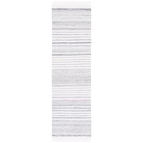 SAFAVIEH Kilim Mckayla Striped Polyester Runner Rug, Ivory/Light Grey, 2'3" x 8'