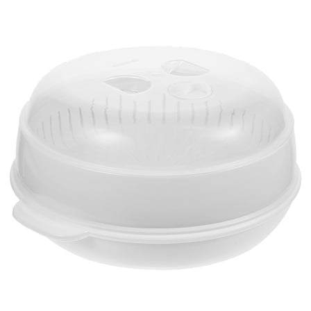 FELTECHELECTR White Plastic Microwave Steamer for Cooking High Temperature Resistance and Design 2.5L