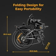Jasion X-Hunter Electric Bike for Adults, 750W Motor Electric Bicycle with 48V 13AH Removable Battery, 20 x4.0 Fat Tire Folding Ebike, Full Suspension, 7-Speed Bicycles