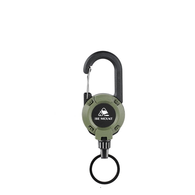 Llavero retráctil con mosquetón | Portatarjetas multifunción para tarjetas de identificación y llaves | Cuerda de acero inoxidable de 63,5 cm para oficina, senderismo y acampada.