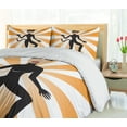 thumbnail image 5 of Ambesonne Retro Duvet Cover Sets, Cat Woman in Costume Rays, 2-Queen, Orange Grey, 5 of 7