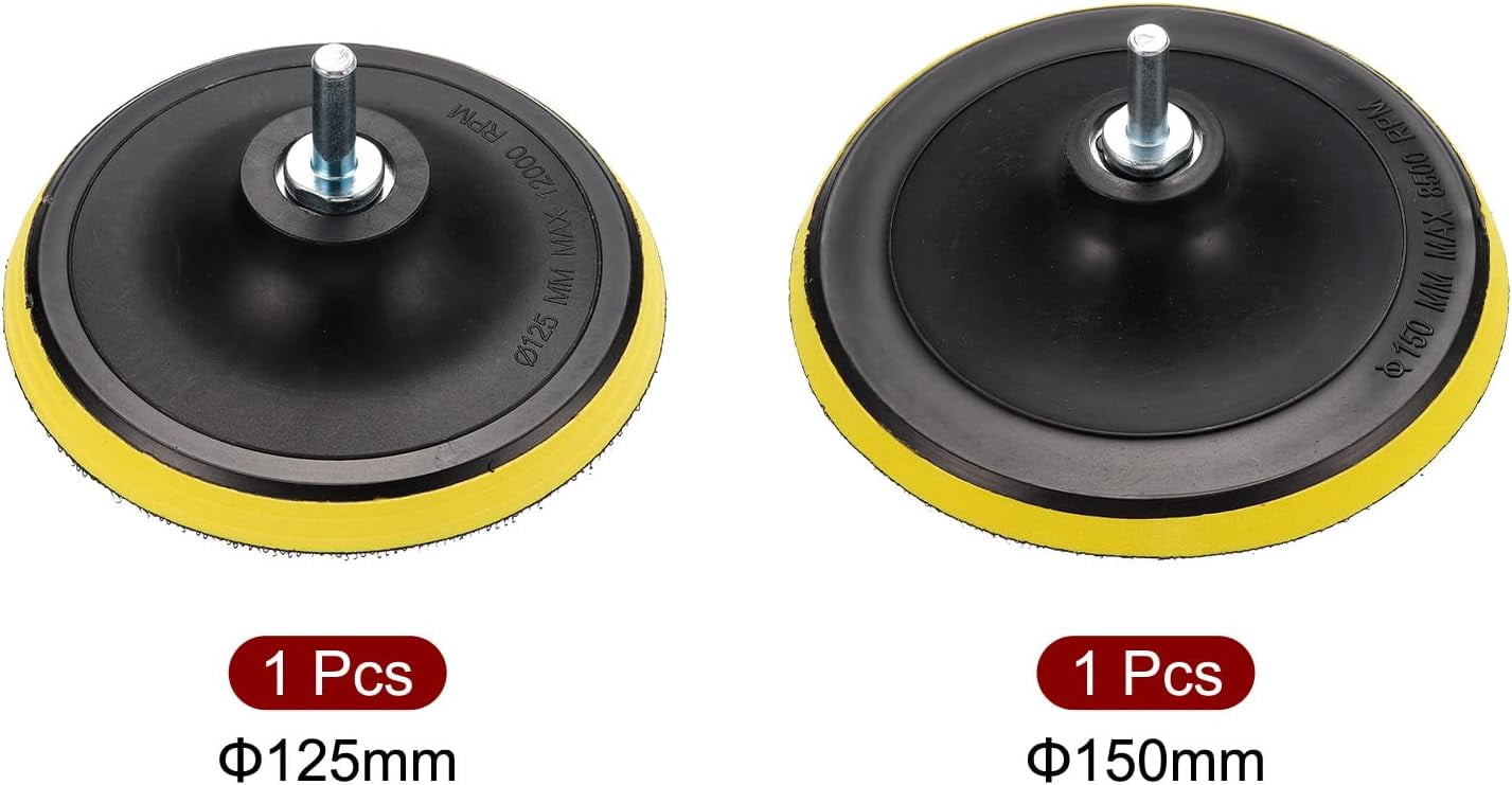 FRKSMD-6-inch 5-inch Hook and Loop Backing Pad, Orbital Sander Polisher Polishing Sanding Pad M14 M10 Drill Adapter 2pcs