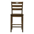 thumbnail image 3 of Furniture of America Moira Ladder Back Wood Live Edge Oak Counter Height Chairs (Set of 2), 3 of 8