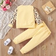 thumbnail image 6 of NOLDARES Toddler Kid Girl Clothes for Fall 2 Piece Long Sleeve Graphic Tee and Pants Set Outfits Clothing Adorable(Yellow,4-5 Y), 6 of 7