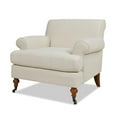 thumbnail image 5 of Maklaine Accent Arm Chair Metal Casters in Light Beige Finish, 5 of 17