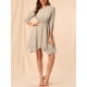 thumbnail image 5 of INSPIRE CHIC Women's Floral Dress Shirred Sleeve Smocked Dresses Beige S, 5 of 6