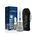 thumbnail image 1 of MySmile Powerful Cordless 350ML Water Flosser Portable OLED Display Dental Oral Irrigator with 5 Pressure Modes 8 Replaceable Jet Tips and Storage Bag, 1 of 4