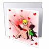 3dRose Fancy Fairy With Hearts , Greeting Cards, 6 x 6 inches, set of 6