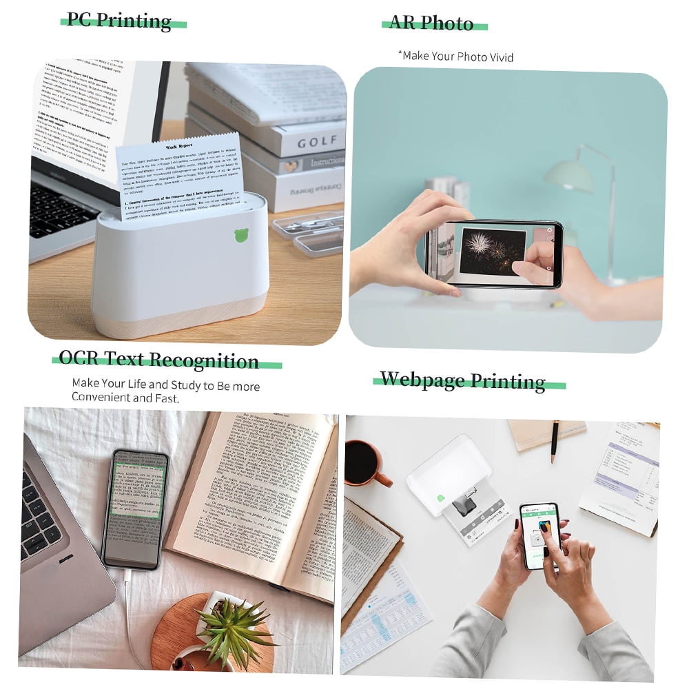 Printer,56mm/77mm Paper Compatible Printer Receipt Label Maker Sticker Support Printer 203dpi Bt Thermal Notes Printer Sticker Support 56mm/77mm Bt Pocket Mobile Receipt Label Maker Ios Huiop