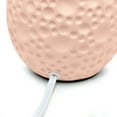thumbnail image 5 of Creekwood Home Essentix 14.17" Traditional Ceramic Textured Thumbprint Tear Drop Shaped Table Desk Lamp with Tapered White Fabric Shade for Home Décor, Bedroom, Living Room, Dining Room, Foyer, Pink, 5 of 6