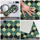 thumbnail image 3 of Balery Green Squares Felpudo de franela, resistente a las manchas y a la decoloración, para uso interior y exterior, fácil de limpiar, 40 x 60 cm, 3 of 7
