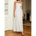 thumbnail image 4 of LMLYSoH Women's Dot Print Long Dress Summer Fashionable Backless Spaghetti Strap Bodycon Cami Dress, 4 of 7
