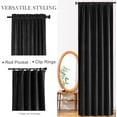 thumbnail image 5 of Lazzzy Blackout Velvet Curtains Living Room Darkening Drapes 2 Panels Rod Pocket Thermal Insulated Soft Privacy Window Treatments Black 52" x 84", 5 of 14