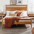 thumbnail image 4 of Atticus Beveled Headboard Solid Wood Queen Bed in Caramel, 4 of 11