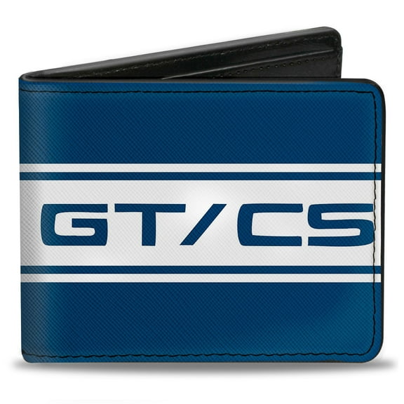 Ford Wallet, Bifold, Ford Mustang GT CS Stripe Blue White, Vegan Leather