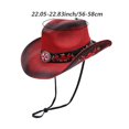 thumbnail image 2 of Slccxzc Cowboy Hat For Men Women, Summer Large Brimmed Sun Protection Sunshade Straw Woven Hats, Ethnic Western Panama Hats, 2 of 7