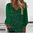 thumbnail image 2 of VKOYWKM Sequin Velvet Tops for Women Vintage V Neck Long Sleeve Shirts Soft Comfy Velour Blouses Evening Patry Blouse, 2 of 7