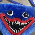 thumbnail image 4 of Paquete de 2 bolsas cruzadas de felpa Huggy Wuggy y Kissy Missy Poppy Playtime, bolso de peluche de terror, adecuado para cumpleaños para regalos y amigos, riñonera de felpa (azul, rosa) Rojo Verde, 4 of 7
