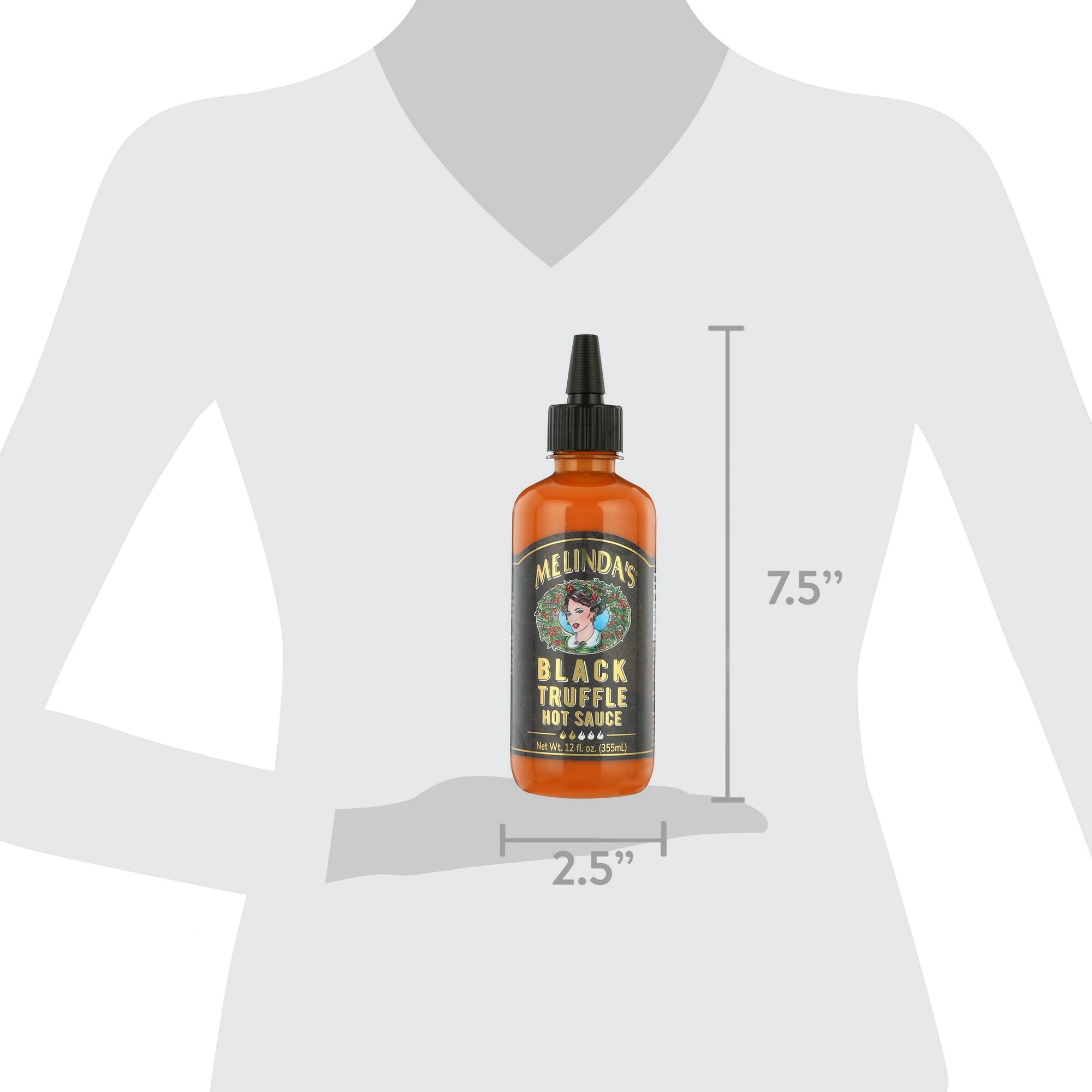 Melinda's Black Truffle Hot Sauce, Condiment and Sauce, 12 oz ( 2 Pack )