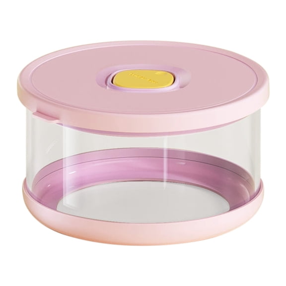 Pink L Large Glass Microwave Lunch Box Bento Container With Lid Leak-Proof For Work School Salad Fruit Sealed