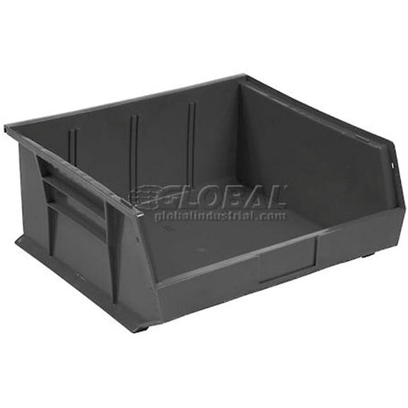 Global Industrial SB11105BK Plastic Hang & Stack Bin, Black - 10.875 x 11 x 5 in.