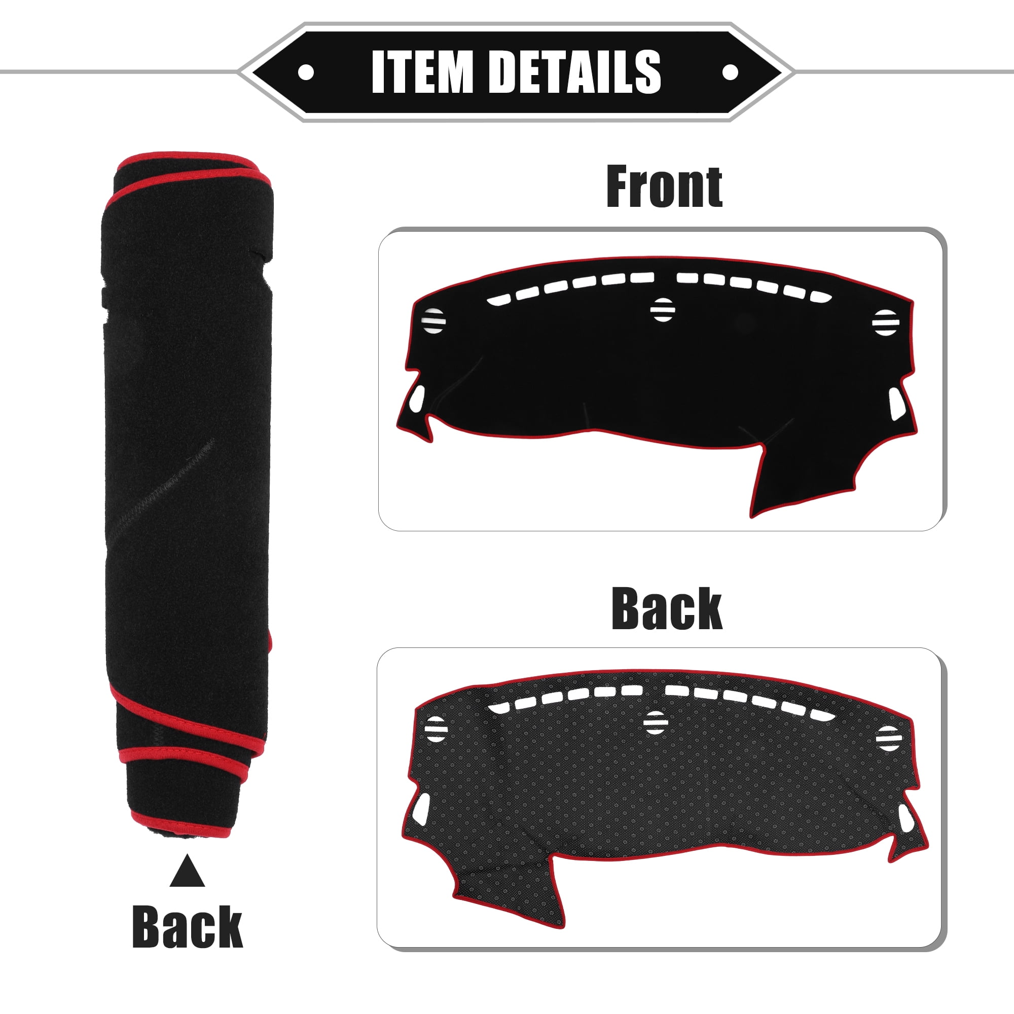 Unique Bargains Nonslip Protector Dashboard Cover for Dodge Dart 2013-2016 Red